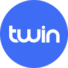 twin casino round blue logo
